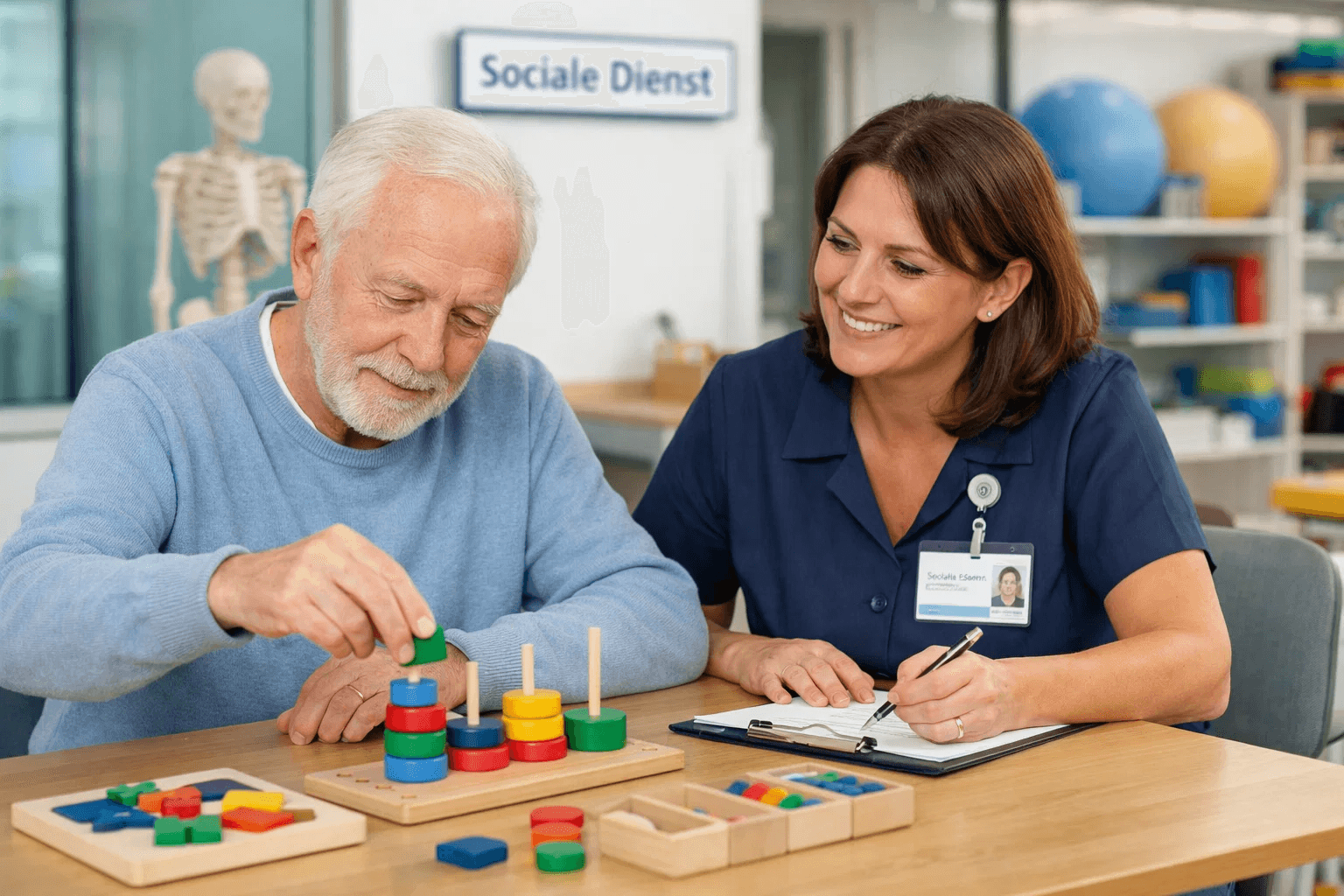 Occupational therapy session at Social Services